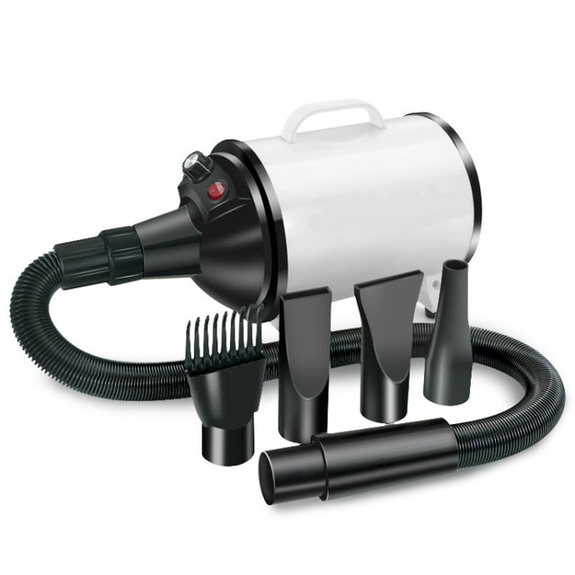 2100W Dog Dryer Stepless Speed Pet Hair Blaster Pet Water Blower 220V EU Plug(Black and White)