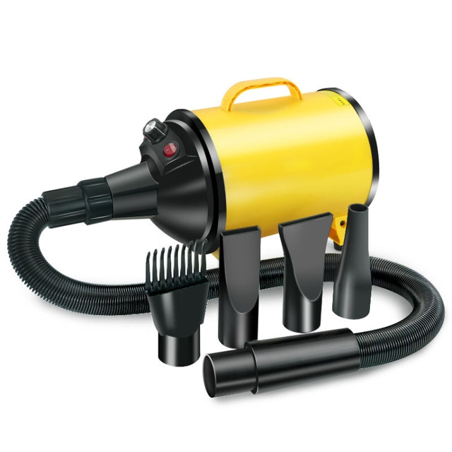 2100W Dog Dryer Stepless Speed Pet Hair Blaster Pet Water Blower 220V EU Plug(Black and Yellow)