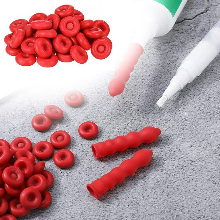 50pcs Glass Glue Nozzle Sealing Cap Leak-proof Sleeve Glass Glue Nozzle Protective Sleeve