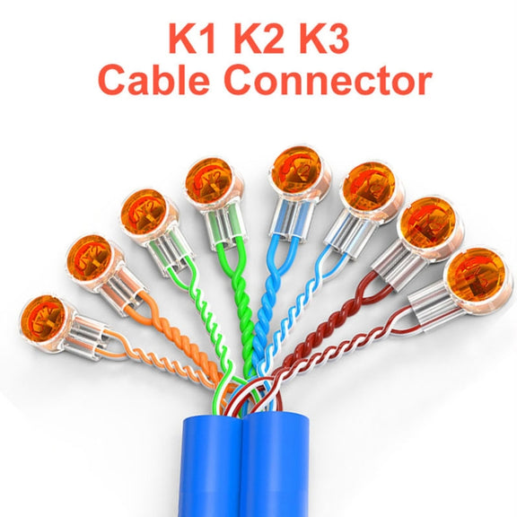 K2 100pcs /Pack Network Cable Telephone Line Connector Moisture-Proof Water-resistant Wiring Terminals
