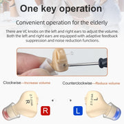 AN127 Invisible In-Ear Hearing Aid Sound Amplifier For The Elderly And Hearing Impaired(Blue Left Ear)