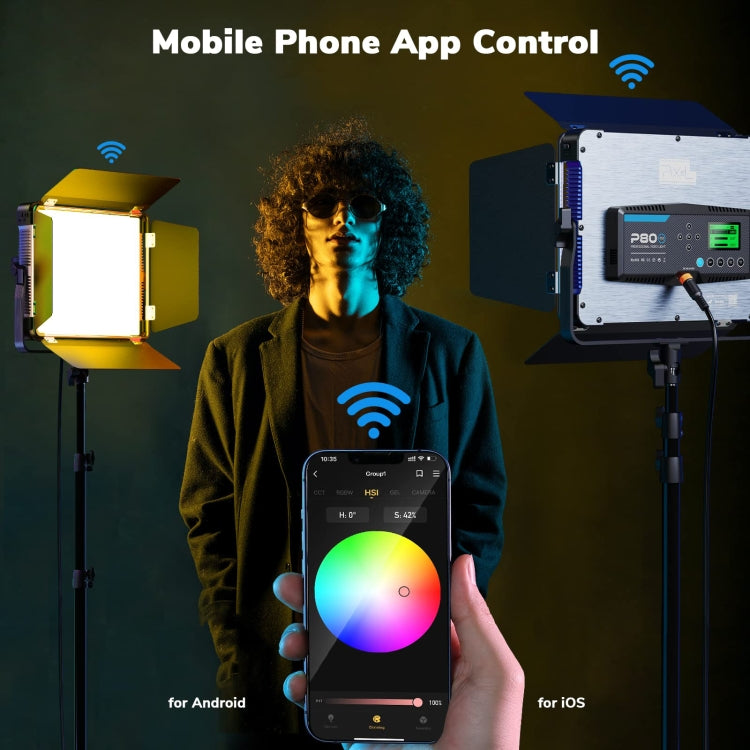 Pixel P80 60W 2600-10000K 542 LEDs Photography Fill Light Support Mobile APP Remote Control,US Plug