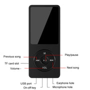 Bluetooth MP3/MP4 Student Walkman Music Player E-Book Playback With 16GB Memory Card