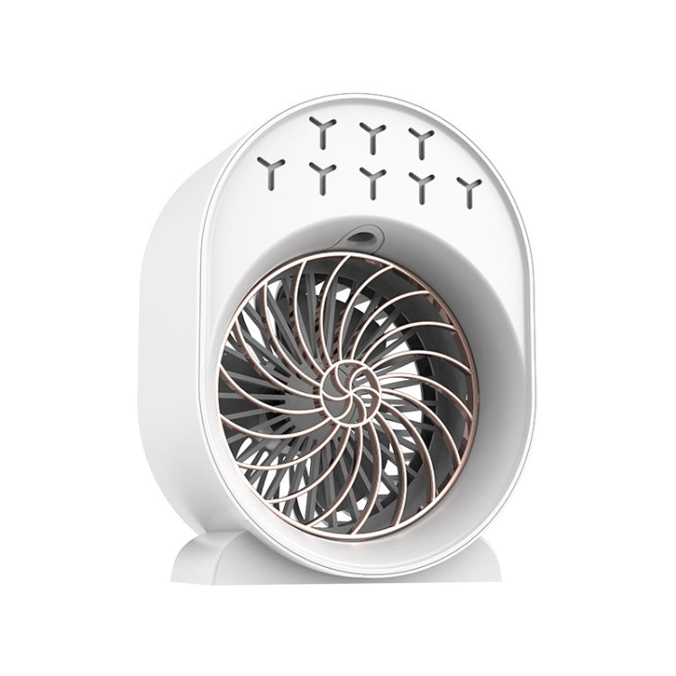 USB Spray Humidification Air Conditioning Fan Small Portable Desktop Air Cooler, Style: Plug-in (White)