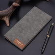 DEABOLAR Large Capacity Men Long Wallet Ultra-thin Paneled Soft Wallet(Light Gray) - Wallets by DEABOLAR | Online Shopping South Africa | PMC TechLife