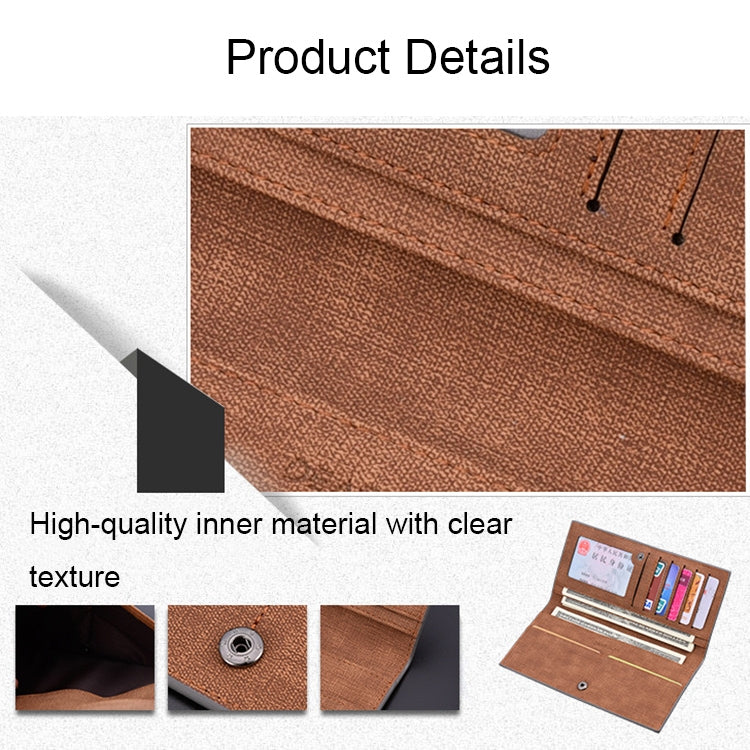 DEABOLAR Large Capacity Men Long Wallet Ultra-thin Paneled Soft Wallet(Light Gray)