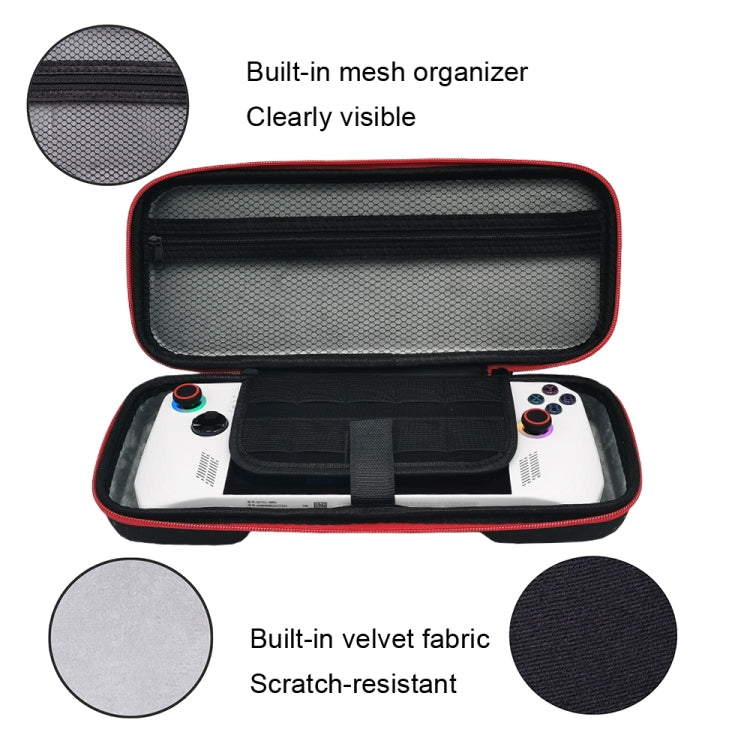 For ASUS ROG Ally Game Console Portable PU Water-resistant Storage Box(Red)