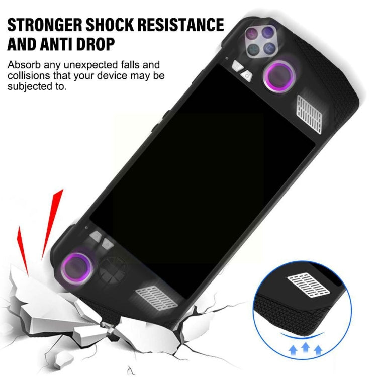 For ASUS ROG Ally Handheld Game Console Silicone Drop-proof Protective Case All-inclusive Case(Black)