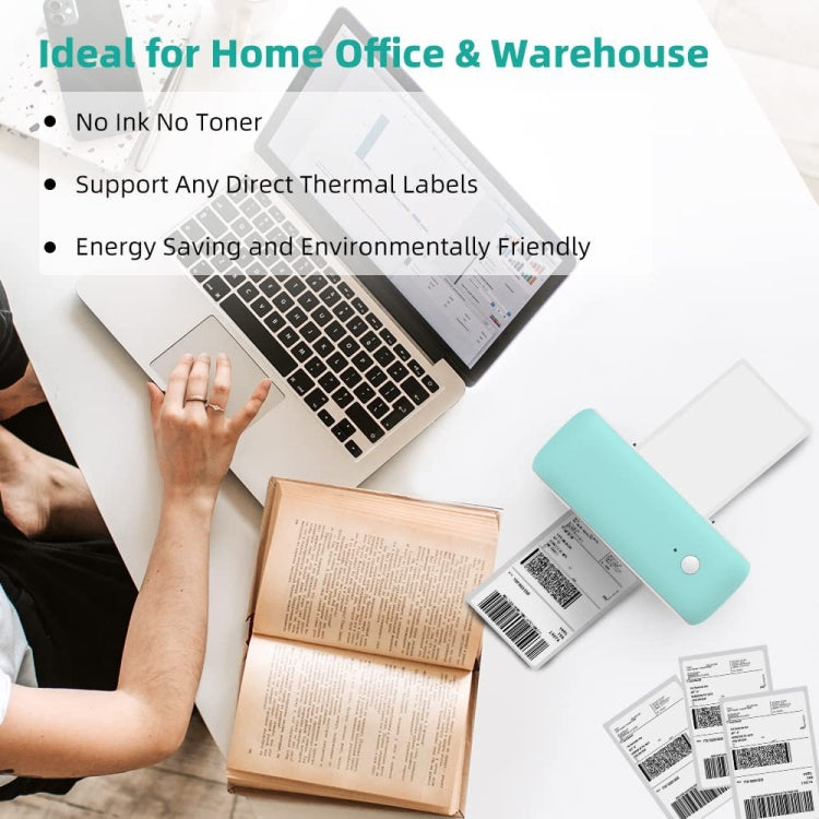 Phomemo PM246S Address Label Printer Thermal Paper Express E-Manifest Printer, Size: US(White)