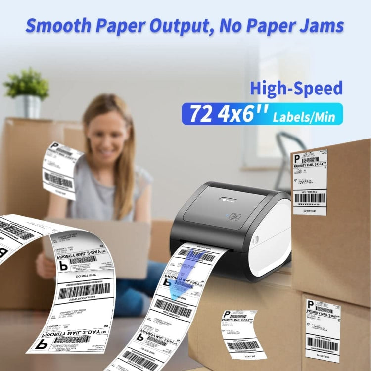 Phomemo D520-BT Bluetooth Thermal Shipping Label Printer Wireless Desktop Printer For Barcode Address Labels, Size: US(Pink White)