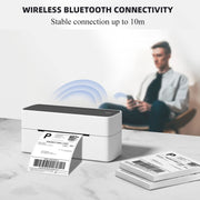 Phomemo PM241-BT Bluetooth Address Label Printer Thermal Shipping Package Label Maker, Size: EU(Silver)