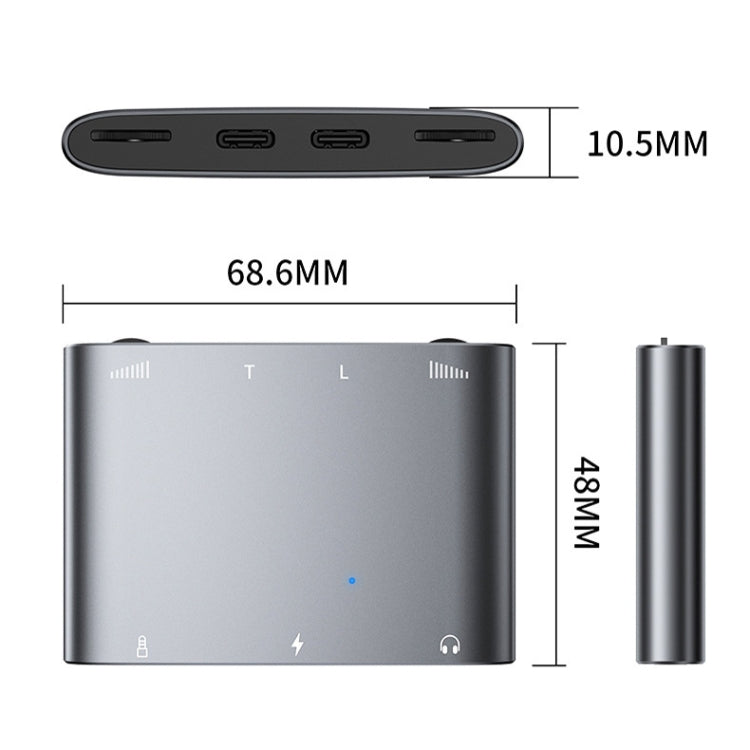 2 In 1 8 Pin+Type-C/USB-C Stereo Dual Channel Sound Card Live Converter(Upgraded Version)