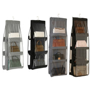 2pcs Double Sided Transparent Storage Bag Bedroom Wardrobe Storage Dustproof Hanging Bag Black 8 Grid