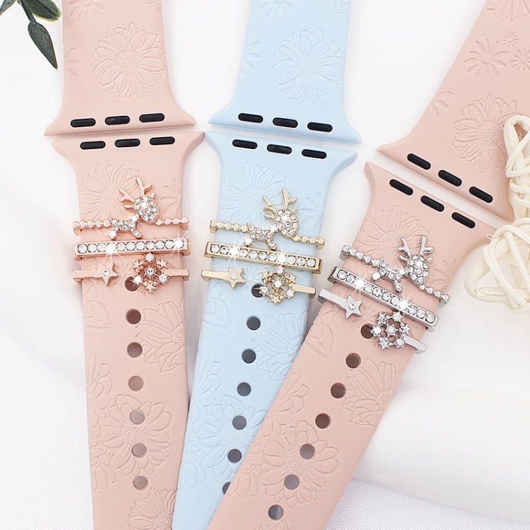3pcs/Set Smart Watch Silicone Watch Band Decoration Ring(4)