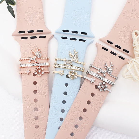 3pcs/Set Smart Watch Silicone Watch Band Decoration Ring(1)