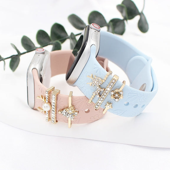 3pcs/Set Smart Watch Silicone Watch Band Decoration Ring(3)