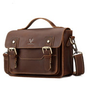HUMERPAUL Leather Crossbody Bag Men Retro Shoulder Bag Commuter Men Small Square Bag(Brown)
