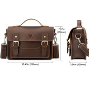 HUMERPAUL Leather Crossbody Bag Men Retro Shoulder Bag Commuter Men Small Square Bag(Brown)