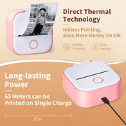 Phomemo T02 Standard Error Mini Pocket Small Portable Bluetooth Phone Photo Label Thermal Printer(Pink)