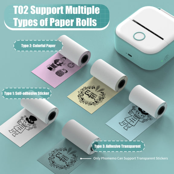 Phomemo T02 Standard Error Mini Pocket Small Portable Bluetooth Phone Photo Label Thermal Printer(Pink)