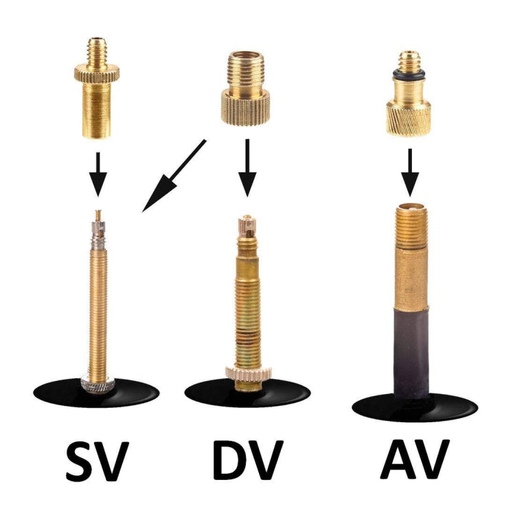 24 in 1 with Leather Ring SV/AV/DV Bicycle Valve Adapter Set Bike Ball Pump Accessories