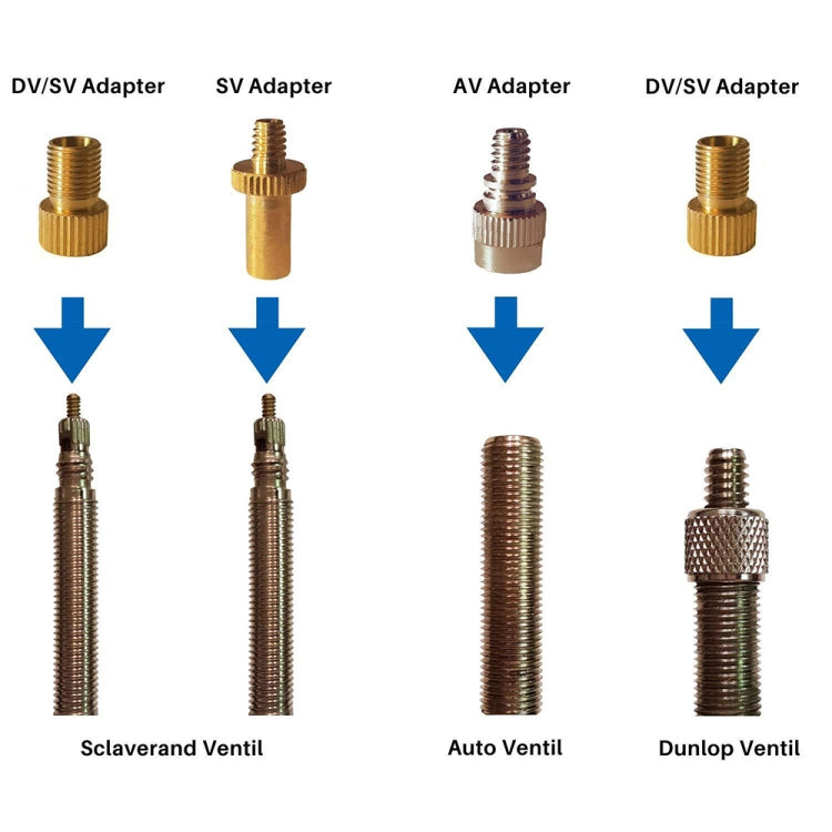 16 in 1 Type 2 SV/AV/DV Bicycle Valve Adapter Set Bike Ball Pump Accessories