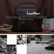 HUMERPAUL Men Leather Cross-Body Bag Shoulder Bag(Brown)