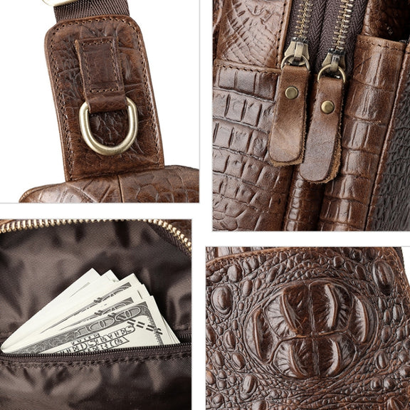 HUMERPAUL Men Shoulder Bag Leather Crossbody Bag(Black)