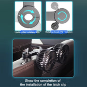 12V/24V Car Rear Seat Back USB Interface Powerful Double-headed Fan(F4207)