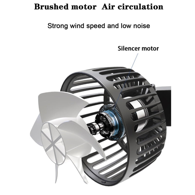 12V/24V Car Rear Seat Back USB Interface Powerful Double-headed Fan(F4207)