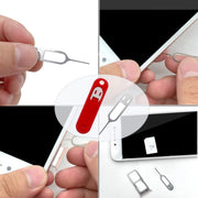 Eject Sim Card Tray Open Pins Needle Keychain Tool With Silicone Case(White)