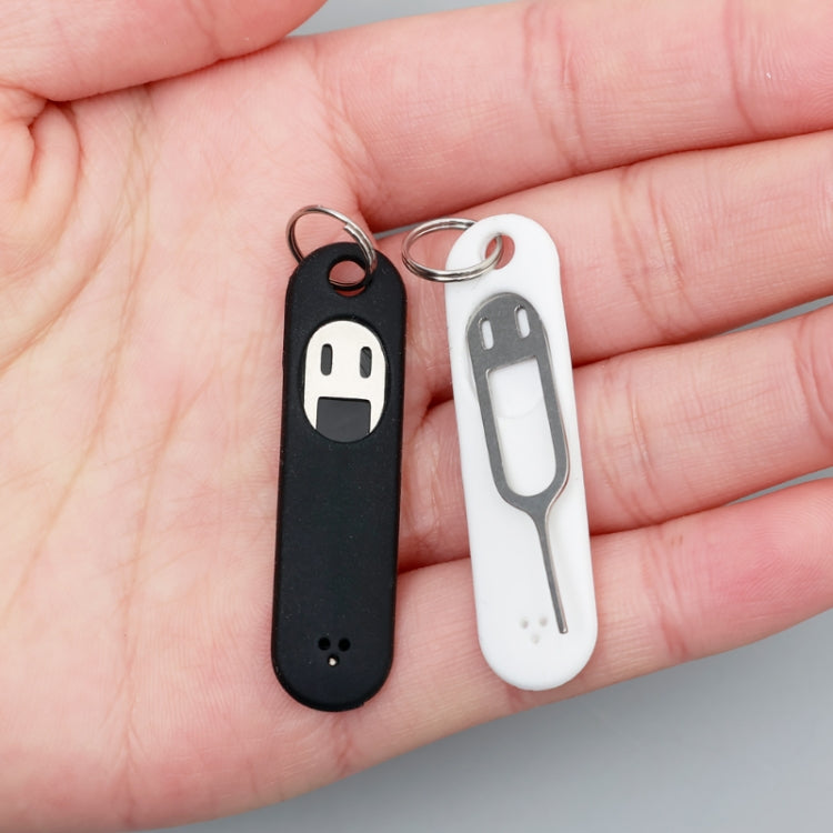 Eject Sim Card Tray Open Pins Needle Keychain Tool With Silicone Case(White)