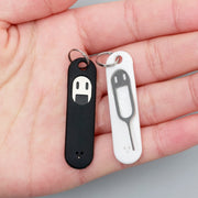Eject Sim Card Tray Open Pins Needle Keychain Tool With Silicone Case(White)