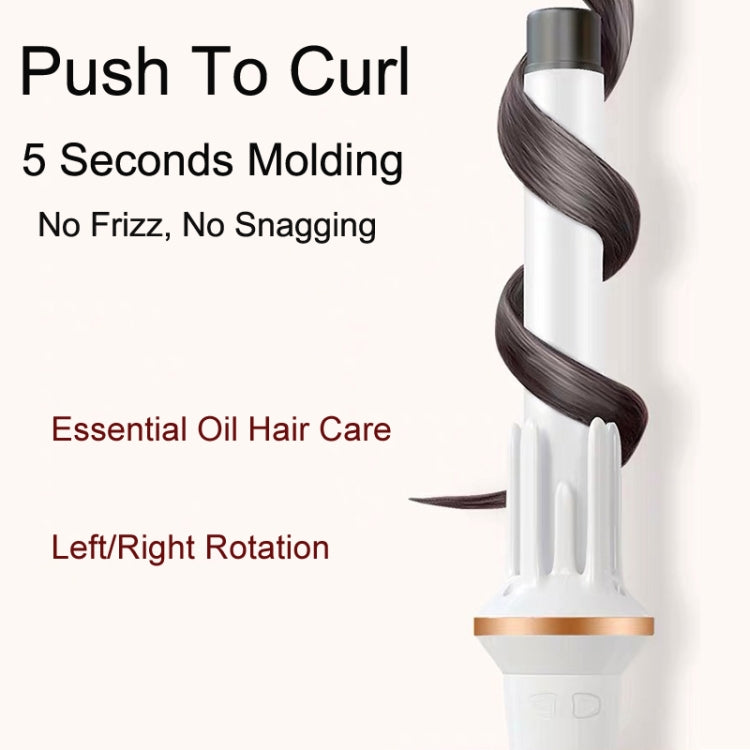 Automatic Curling Iron With Bi-Directional Rotating Ceramic Glaze Coating Hair Care, Plug: US Plug White