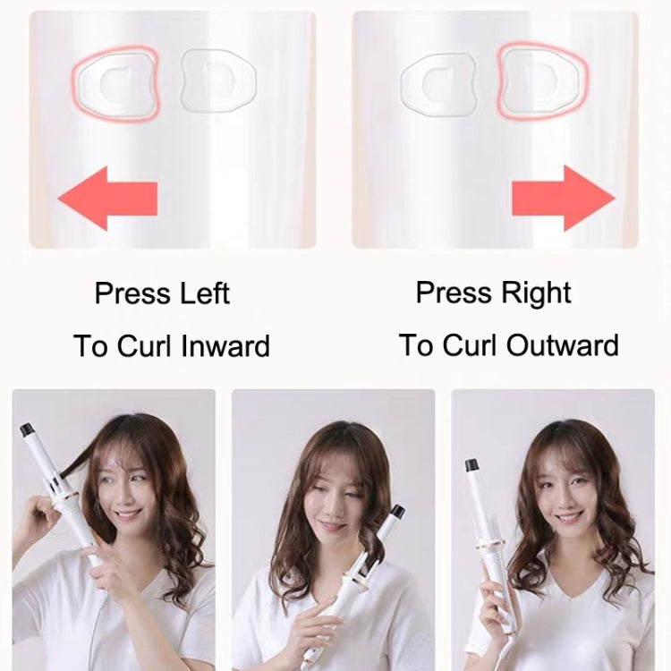 Automatic Curling Iron With Bi-Directional Rotating Ceramic Glaze Coating Hair Care, Plug: UK Plug White