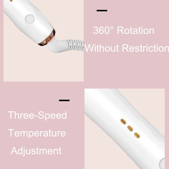 Automatic Curling Iron With Bi-Directional Rotating Ceramic Glaze Coating Hair Care, Plug: UK Plug White