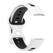 For Fitbit Charge 5 Smart Watch Sports Water-resistant Two-Color Silicone Band(White Black)