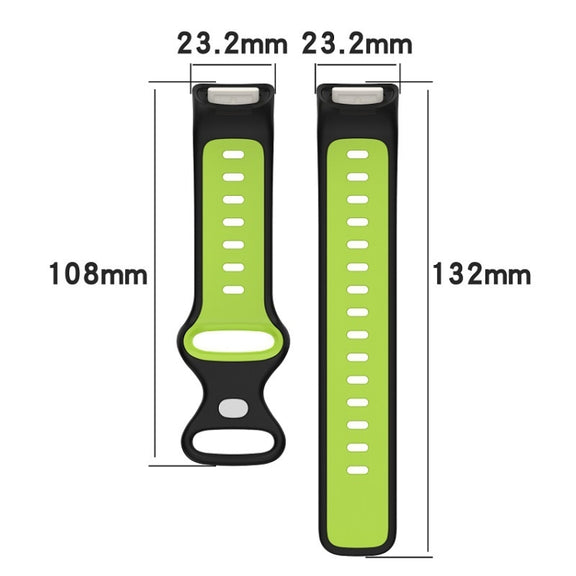 For Fitbit Charge 5 Smart Watch Sports Water-resistant Two-Color Silicone Band(Pink White)