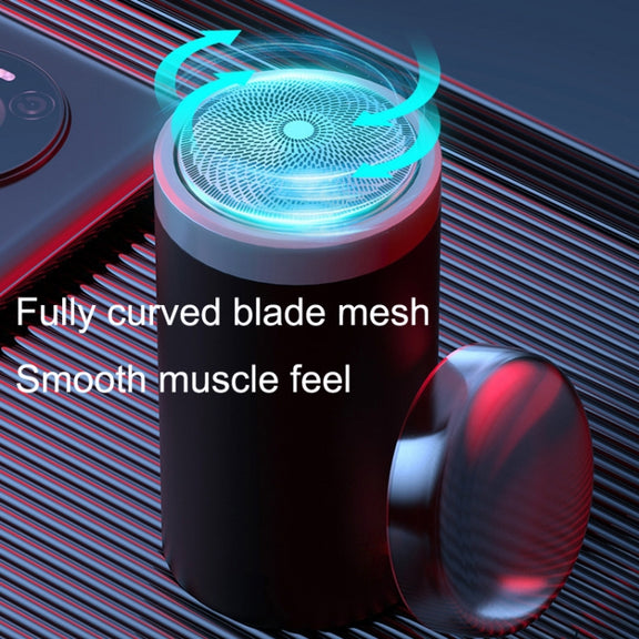 Motorized Men Mini Travel Portable Beard Razor Washable(Black)