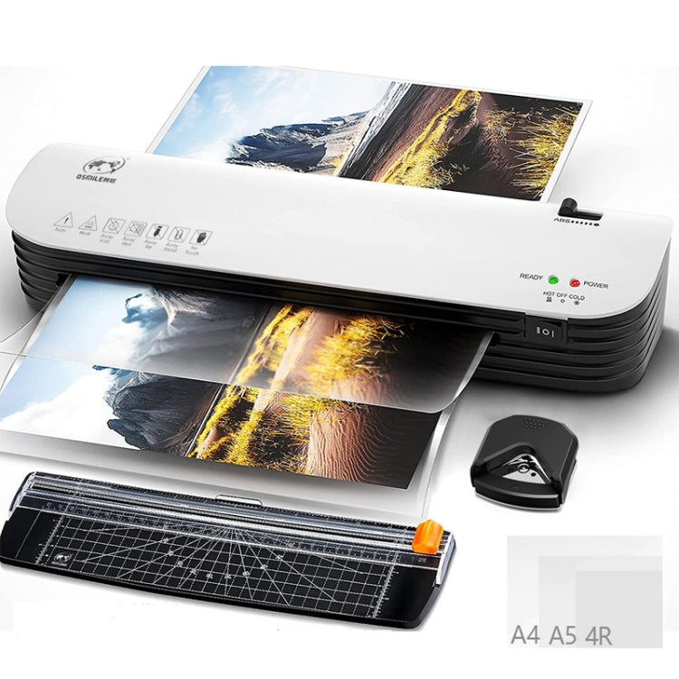 Osmile SL299 A4 Laminator Machine Set With 15 Laminating Pouches Paper Cutter Corner Rounder(US Plug)