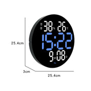 10-Inch Led Digital Wall Clock 2-Color Large Screen Electronic Clock With Temperature Display(Orange)