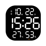 13-Inch LED Acrylic Electronic Clock Large-Screen Square Wall Clock With Timing Temperature Humidity(6632 White Light)