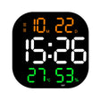 13-Inch LED Acrylic Electronic Clock Large-Screen Square Wall Clock With Timing Temperature Humidity(6632 Orange White Green) - Wall Clock by PMC TechLife | Online Shopping South Africa | PMC TechLife