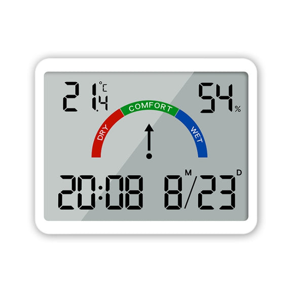 Magnetic LCD Digital Aalarm Clock Large Screen With Temperature Humidity Display(9905 White)