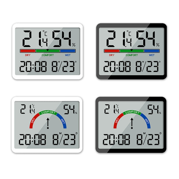 Magnetic LCD Digital Aalarm Clock Large Screen With Temperature Humidity Display(8280 White)
