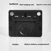 Magnetic LCD Digital Aalarm Clock Large Screen With Temperature Humidity Display(8280 Black)