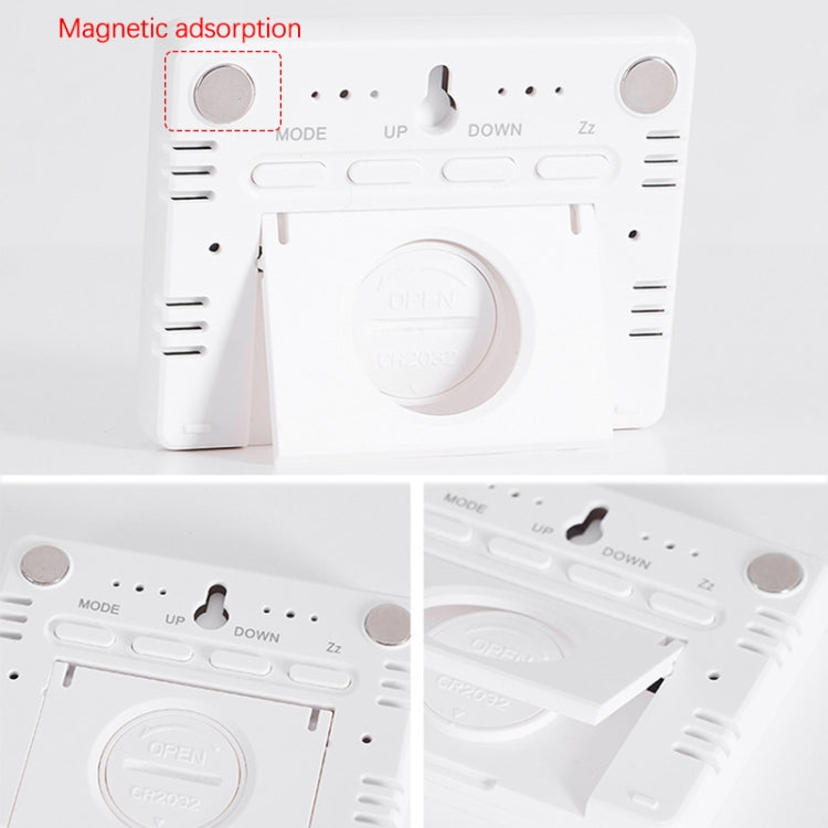Magnetic LCD Digital Aalarm Clock Large Screen With Temperature Humidity Display(8280 Black)