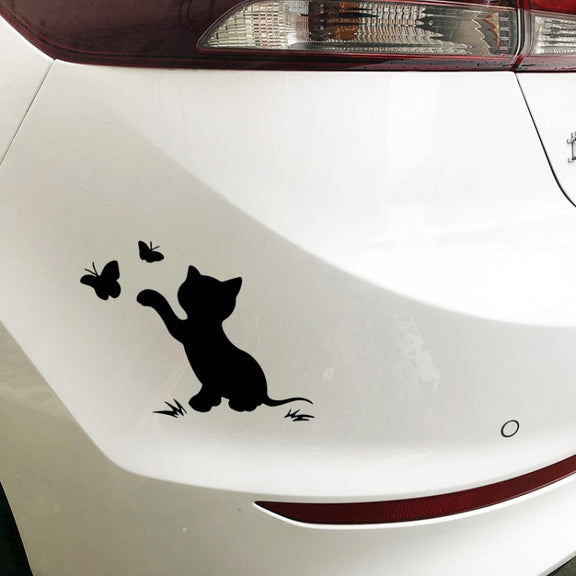 10pcs Disc Cat Reflective Scratch Body Sticker(Whit)