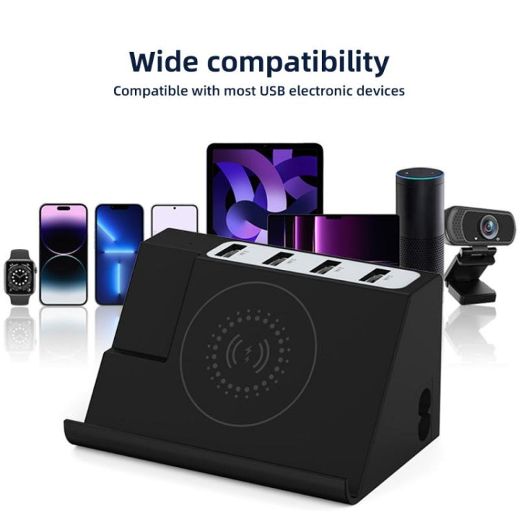 PD 20W +QC 3.0 Wireless Charging+6 Ports Multi-function Charger(US Plug)