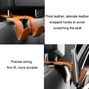 Car Double Hook Stainless Steel Rear Headrest Mobile Phone Holder(Red)